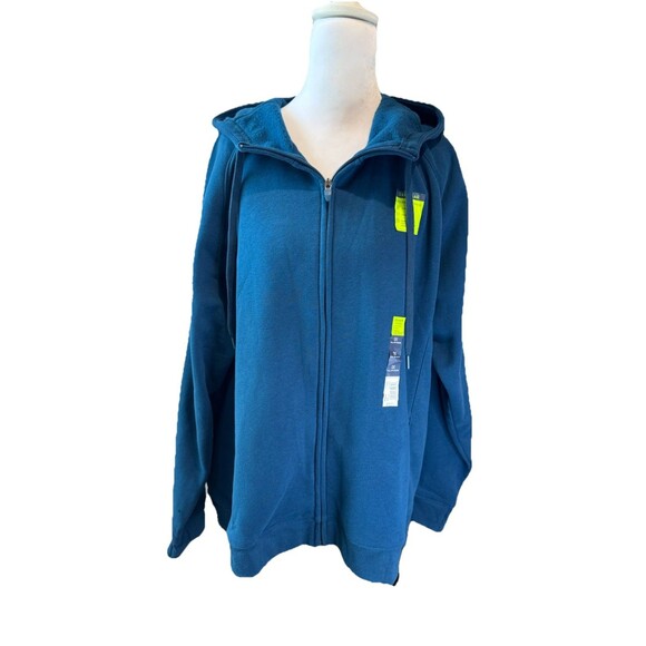 Tek Gear Hoodie Size 1X Ultrasoft Fleece Jacket Blue Long Sleeve Women's NWT - Picture 2 of 10